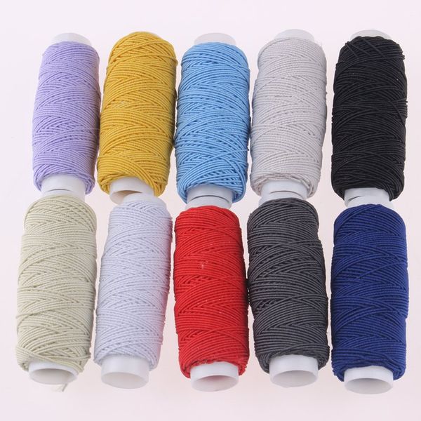 

elastic thread set industrial sewing machine thread mixed color elastic for bracelet beading diy sewing random 10roll/set, Black;white