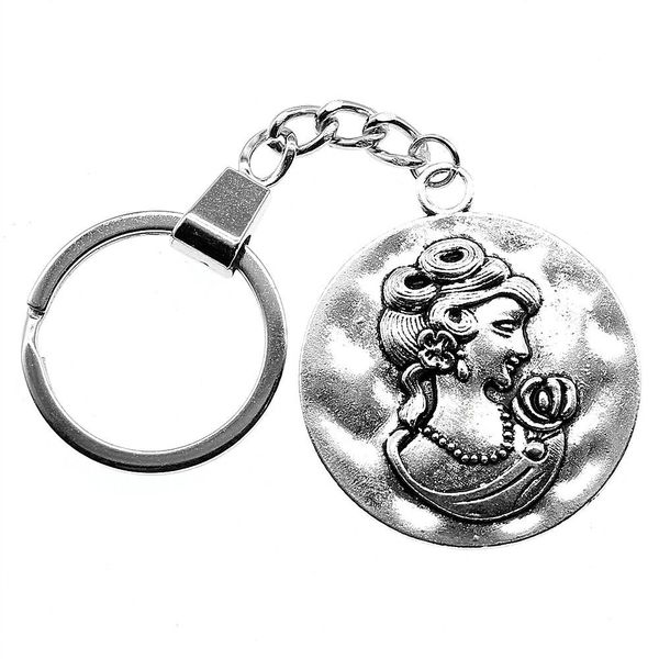 

6 pieces key chain women key rings car keychain for keys queen 39mm, Slivery;golden