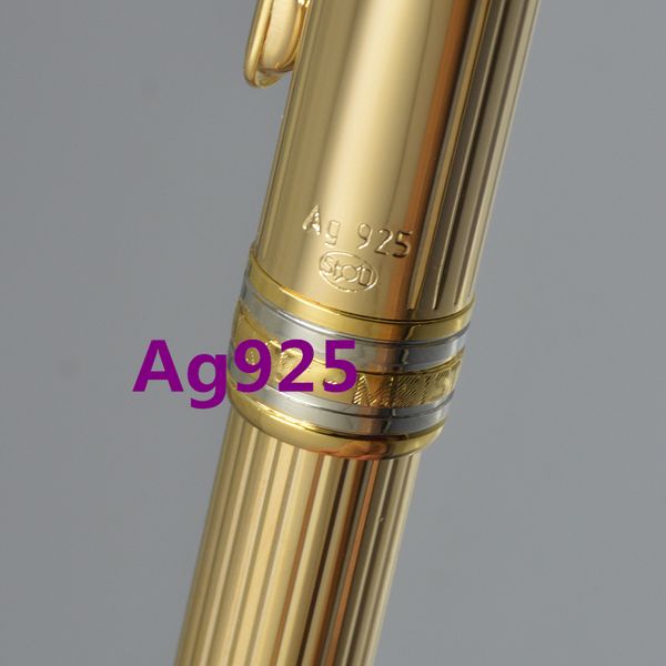 

Top quality Meisterstceks #163 Gold metal Ag925 Roller ball - Ballpoint pen / Fountain pen luxury ball pens Gift