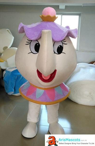

mrs. potts mascot costume cartoon mascot design character costumes custom mascot mascotte mascota maskottchen production at arismascots, Red;yellow