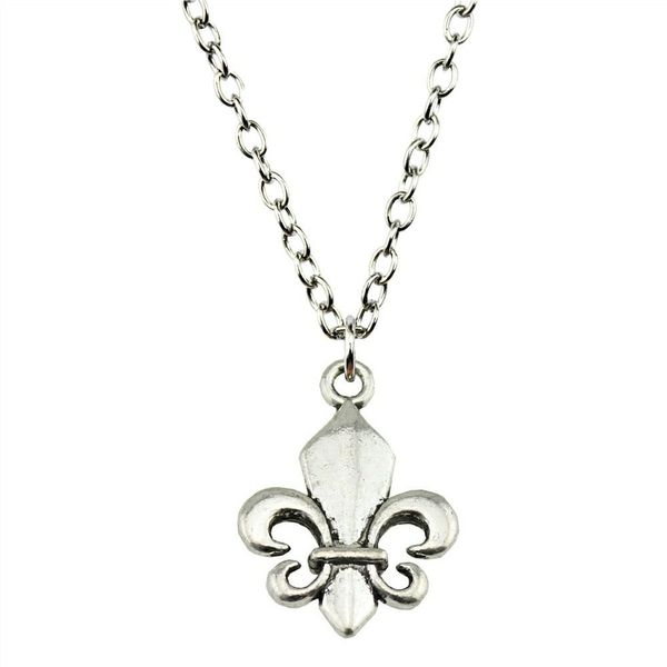 

wysiwyg 5 pieces metal chain necklaces pendants pendant necklace women fleur de lis 22x18mm n2-b10177, Silver