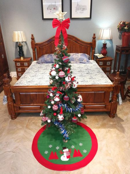 

christmas tree skirt green-red snowman christmas tree ornament 90cm gift decoration