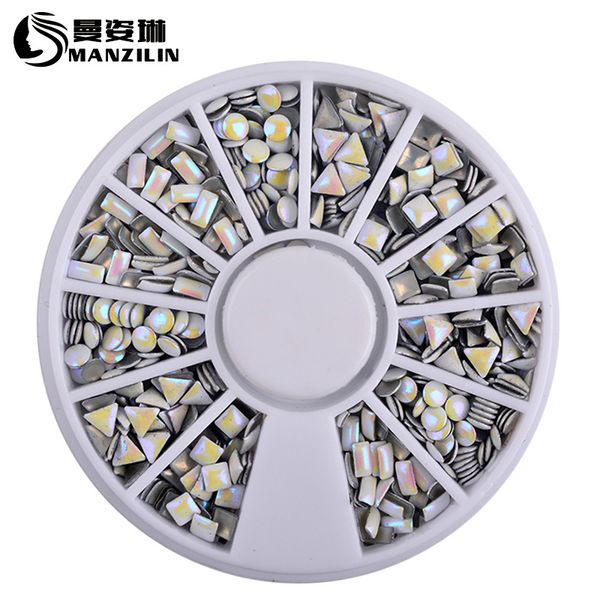 

1 box tip shaped profiled rhinestones nail art wheel diy nail stickers tips decoration 3d manicure tools accessories, Silver;gold