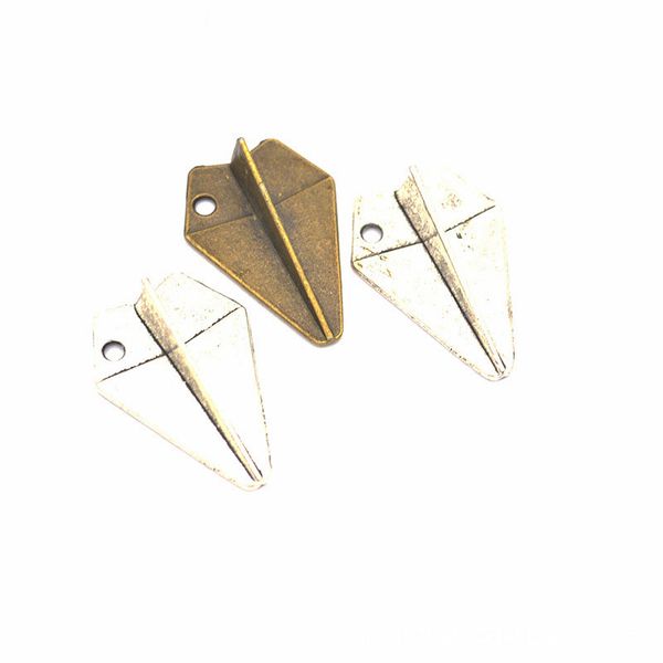 

100 pcs/ lot large 21x31mm vintage antique silver,bronze metal 3d paper air plane charms pendant, Bronze;silver