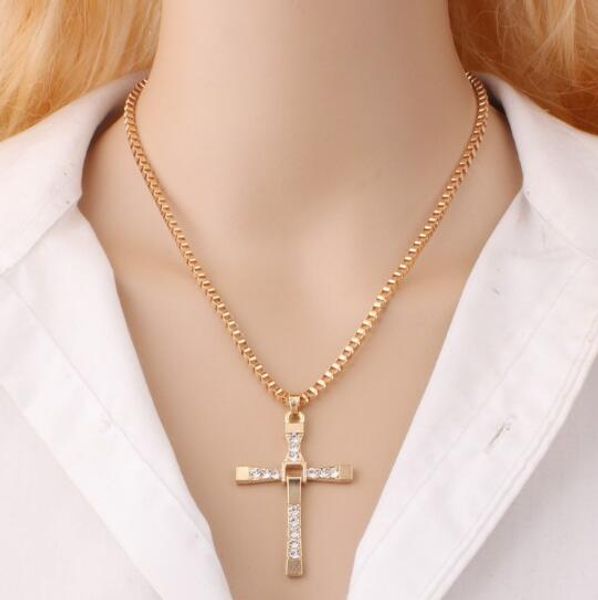 

new europe and america popular speed and passion 7 necklace male protagonist toledo cross necklace pendant necklace stylish classic delicate, Silver
