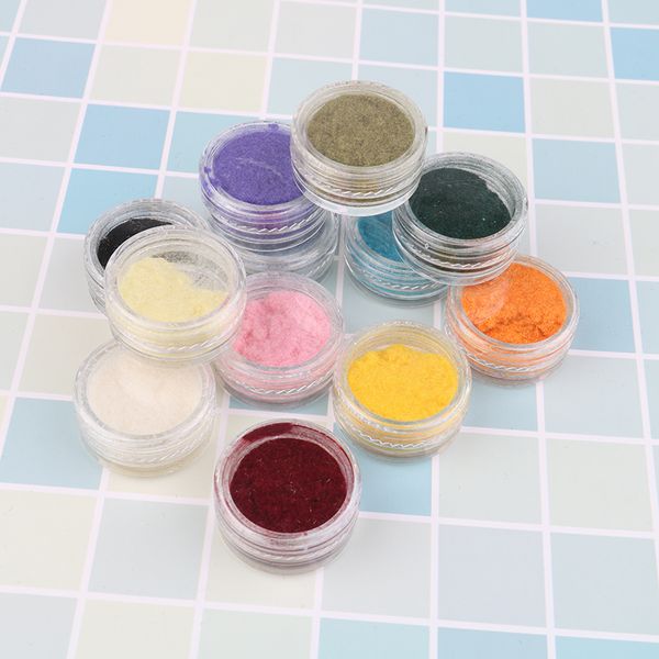 

new arrival 12colors/set nail art velvet flocking powder for nail tips decoration tool manicure, Silver;gold