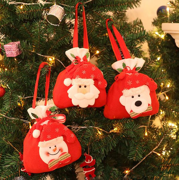 

christmas gift bags candy bag pocket santa claus snowman elk storage bag xmas tree hanging decoration handbag