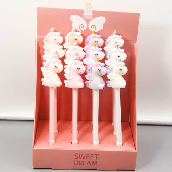 

2 pcs/set cartoon sweet dream unicorn signature gel pen escolar papelaria school office stationery supply promotional gift