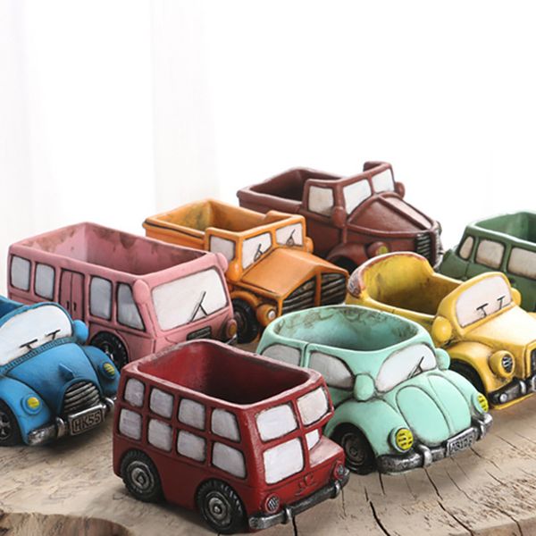 

plants flowerpot zakka retro cartoon vintage car truck ceramic vase pot home office decoration mini garden planters