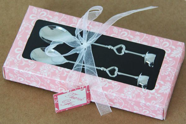 

love heart spoons coffee spoon wedding favor guest gift 2 in 1 box