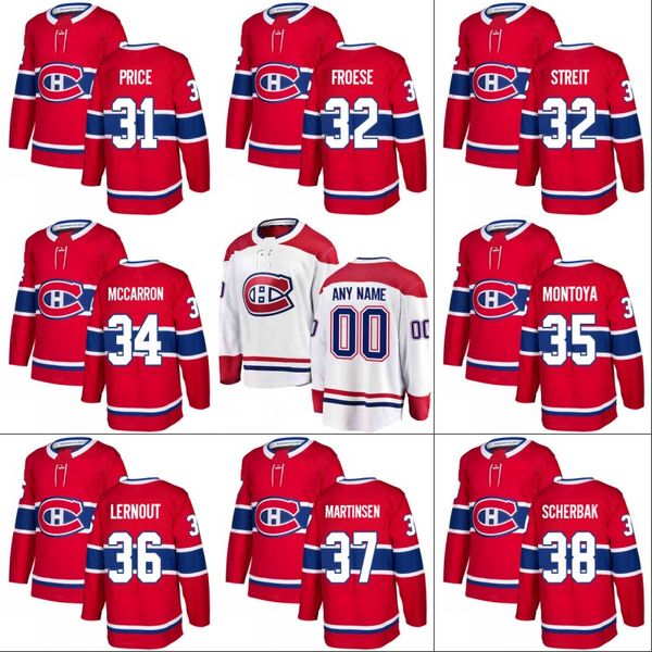 

#31 Carey Price Montreal Canadiens Jersey 32 Mark Streit 35 Al Montoya 37 Andreas Martinsen 41 Paul Byron Custom Hockey Jerseys