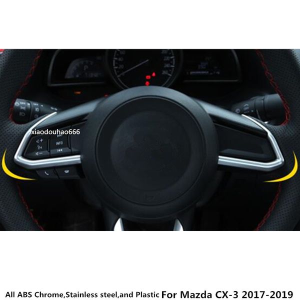 High Quality Car Styling Body Inner Detector Sticker Steering Wheel Interior Kit Trim Frame Cover For Mazda Cx 3 Cx3 2017 2018 2019 Accessories Of