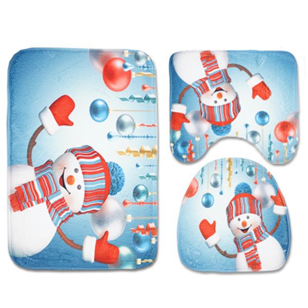 3 pieces soft bath mat set floor carpet for shower bathroom carpet anti slip tapes christmas toilet mat set new year ornaments - Modern Christmas Ornaments 3 pieces soft bath mat set floor carpet for shower bathroom carpet anti slip tapes christmas toilet mat set new year ornaments - Modern Christmas Ornaments