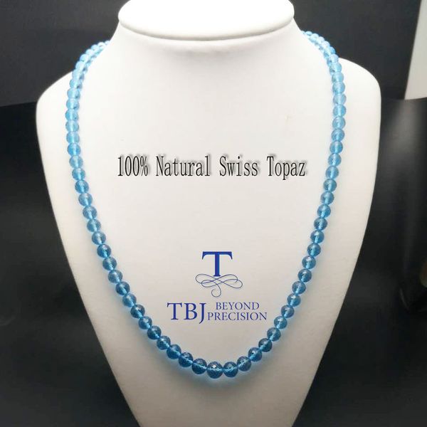 

tbj ,100% natural swiss blue z neacklace with 925 sterling silver clasp ,gift for mother's day with gift box