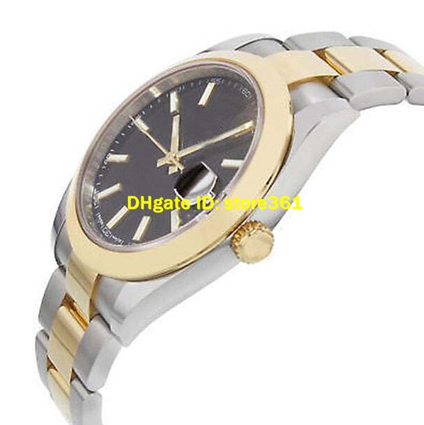 

christmas gift luxury mens watches wristwatch126303 bkio 18k yellow gold & steel automatic men's watch 41mm, Slivery;brown