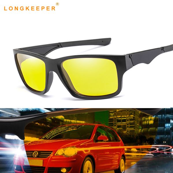 

night vision yellow lens sunglasses driving polarized sunglasses goggles reduce glare glasses gafas lunette de soleil homme, White;black