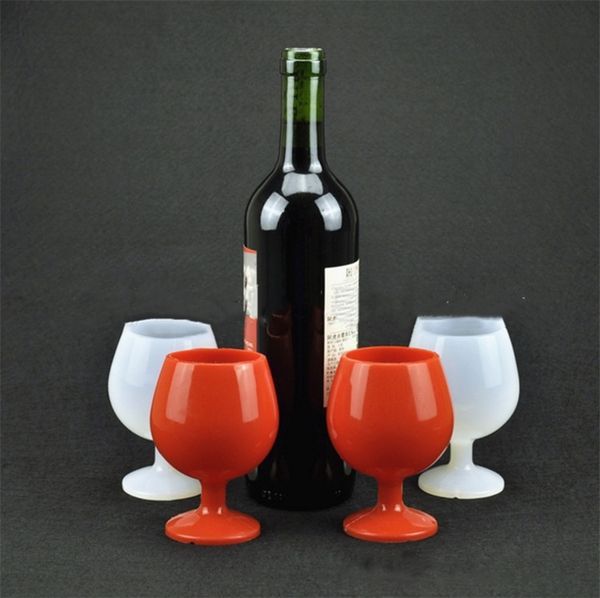 

new silicone goblet wine glass portable standing unbreakable stemless beer whiskey cups for outdoor camping wine cup drinking cup i251