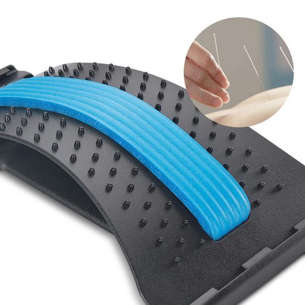 

2018 back massager stretcher fitness massage equipment stretch relax stretcher lumbar support spine pain relief chiropractic, Black;gray