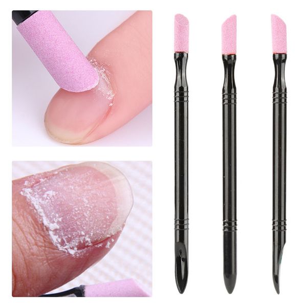 

elecool new 2pcs cuticle pusher sponge for gradient manicure polished rods durable dead skin pusher nails art cleaning tool, Silver