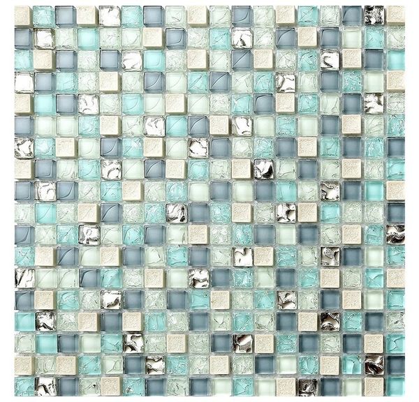 

15 мм средиземноморский синий белый керамический лед треснувший хрустальное стекло мозаика плитка ванная комната душ кухня backsplash club н