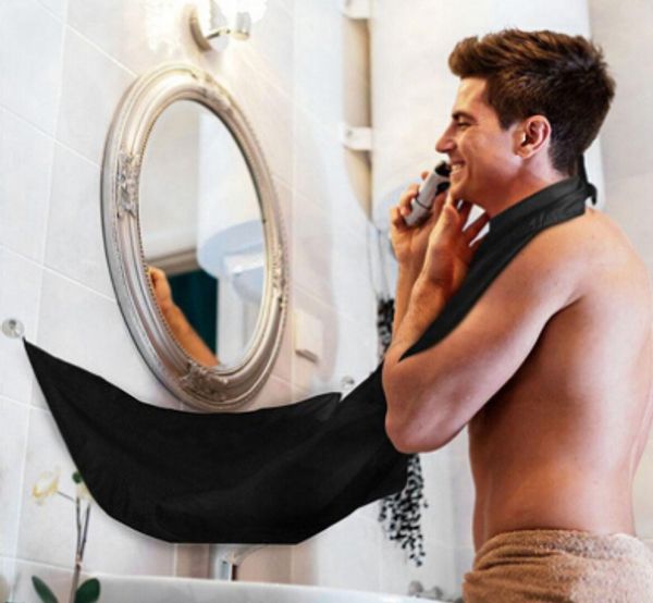 

man bathroom beard bib hair shave apron fashion beard trimming catcher black white hair shaving trimmer 120cm