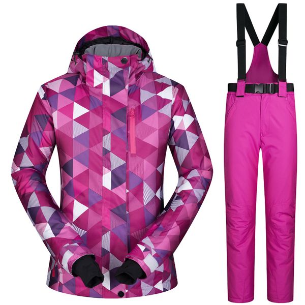 

wholesale- women's ski jacket and pant winter outdoor jacket snowboard ski coat women snow wear ski suit windproof waterproof breathabl
