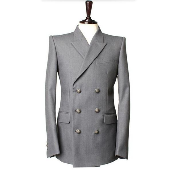

men's suits & blazers gray men jacket double breasted groom wedding tuxedos custom made formal business, White;black