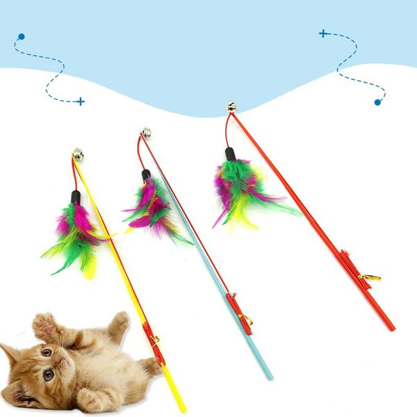 Acheter Creative Tease Chat Bâton Classique Avec Petit Bell Plume Chats Joue Rod Télescopique élastique Corde Jouets Mode 2 2zk B De 064 Du Sd002