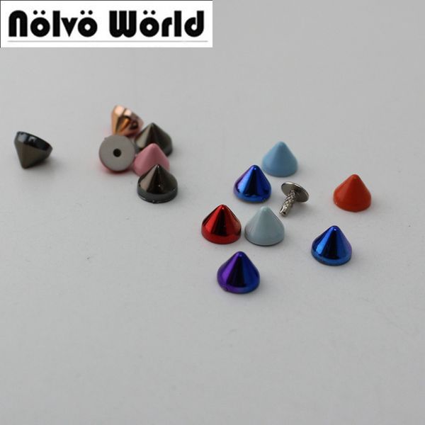 

500шт 6мм коническая крышка заклепка голова медные футы твердые заклепки крепежные изделия кожаные ремни высокого качества сумки для обуви ш, Black