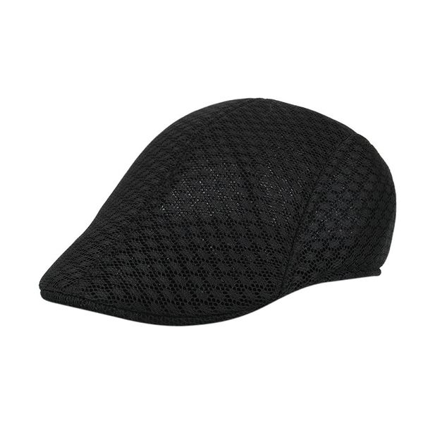 

summer men women casual beret hat ivy flat cap cabbie newsboy style gatsby hat adjustable breathable boina mesh caps 2018, Blue;gray