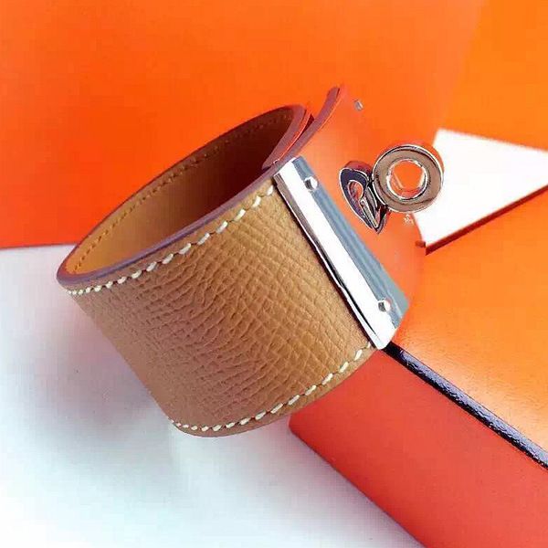 

ювелирные изделия оптовая h поворотная кнопка широкий кожаный браслет h-письмо ручной цепи мода ручной стиль кожаный браслет, Black