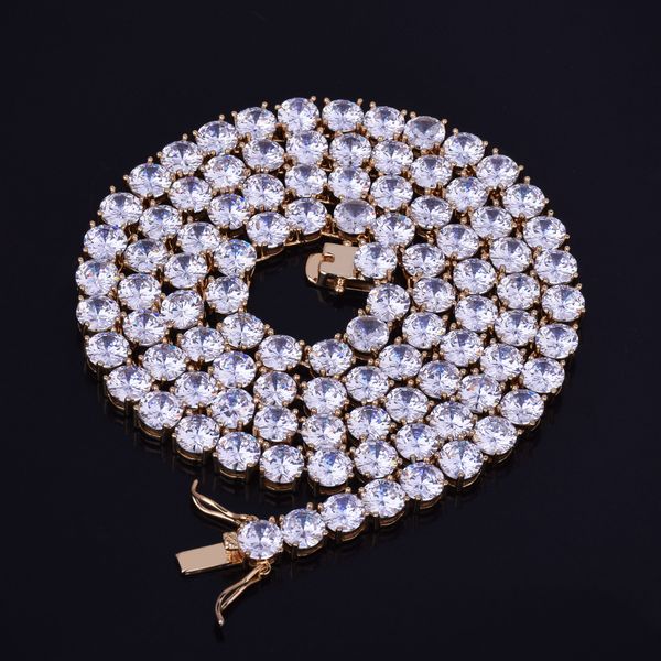 

designer necklace mens hip hop jewelry iced out chains diamond tennis cuban link luxury necklace fashion silver gold chain bling rapper 3mm