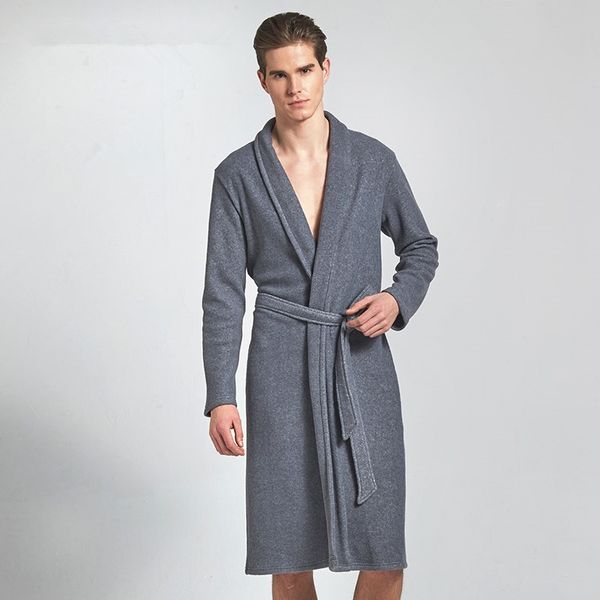 

autumn men's bathrobe solid polar fleece home bathrobes men, Black;brown