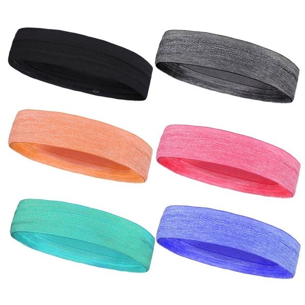 6 Cores Esportes Headband Headband Sweatband Stretch Elastic Turban Run Futebol Headscarf Athletic Hair Bands Headwear Acessório de Cabelo