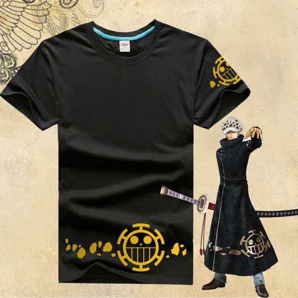 

japanese anime one piece t shirt trafalgar law logo shirt tee monkey d luffy anime law customized short summer t-shirt cosplay, White;black