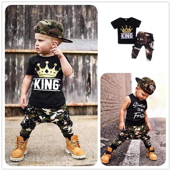 

Mikrdoo 2018 Summer Baby Boy одежда с коротким рукавом черная футболка топы камуфляжные брюки