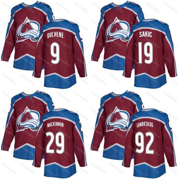 

2018 New Season 92 Gabriel Landeskog 29 Nathan MacKinnon 9 Matt Duchene 19 Joe Sakic Colorado Avalanche Hockey Jerseys
