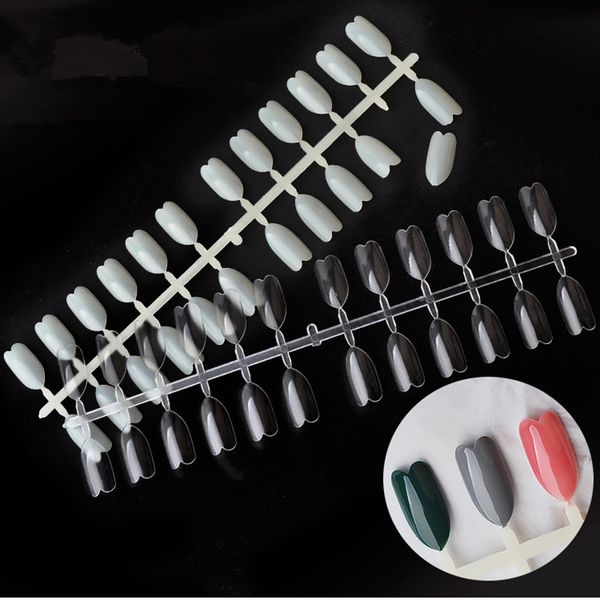 

240tips/pack clear natural nail color showing shelf false nail tips color card art practice display manicure drop shipping, Red;gold