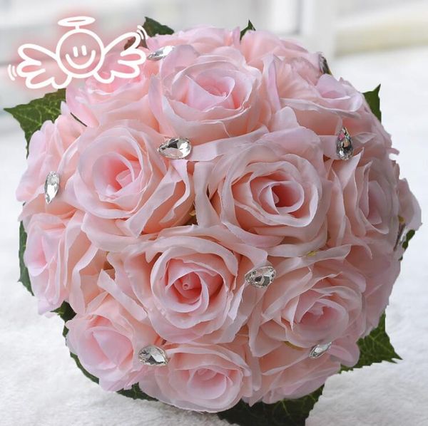 

Великолепный 3 Цветов Свадебные Букеты С Горный Хрусталь Жемчуг 2018 Искусственные