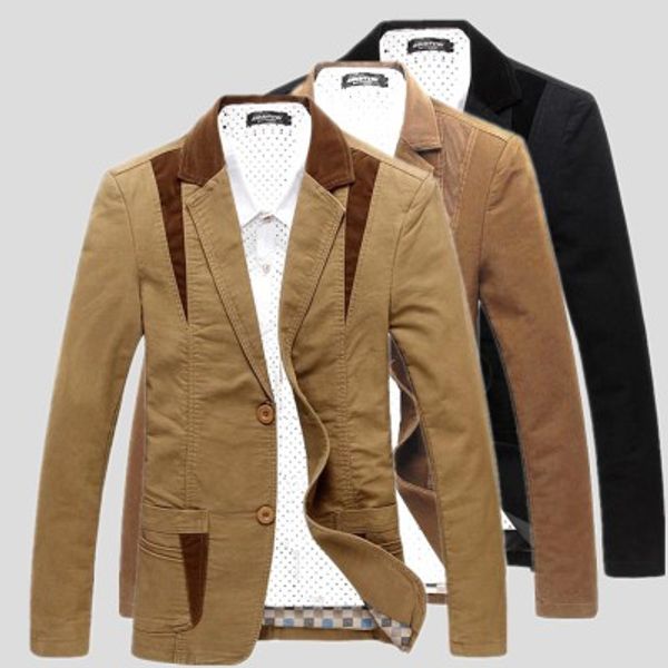 

blazer men 6xl new 2018 fashion blazer men coat casual single breasted leisure double buttons men blazer coat 3 colors, White;black