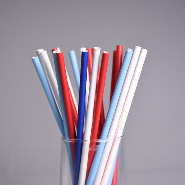 

смешайте бумажные одноразовые соломинки для питья чистый цвет зеленая бумага солома день рождения свадьба праздничная прямая трубка поставки