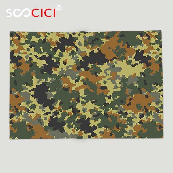 

custom soft fleece throw blanket camo classical germany camouflage pattern forest jungle colors dark green light green