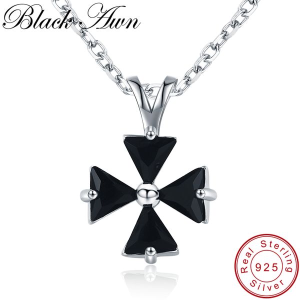

black awn] 925 sterling silver jewelry necklace for women female bijoux windmill necklaces pendants girl gift k017