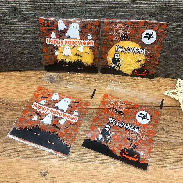 10 10cm Cute Pumpkin Ghost Plastic Bags Candy Cookies Dessert