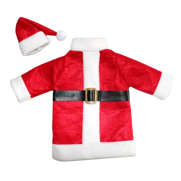 

new year wine bottle cover bags decoration home party santa claus clothes hat christmas gift red wine bottle bags decorations