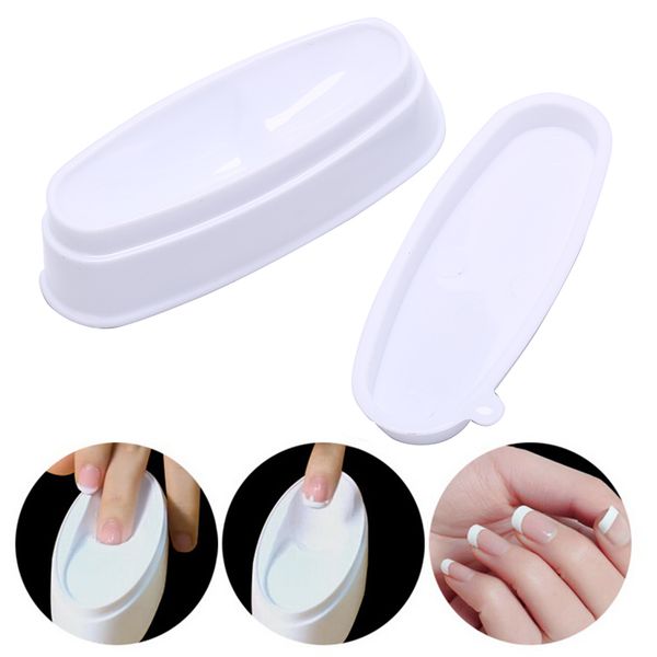 

1pcs new 2018 french dip jar container nail art salon accessory dual nails extended french tips guide molding container gift hot, Silver