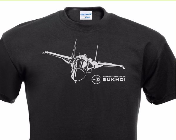 

cotton t shirt men summer family t-shirt sukhoi su-34 syrien russian airplane bomber make tee shirts, White;black