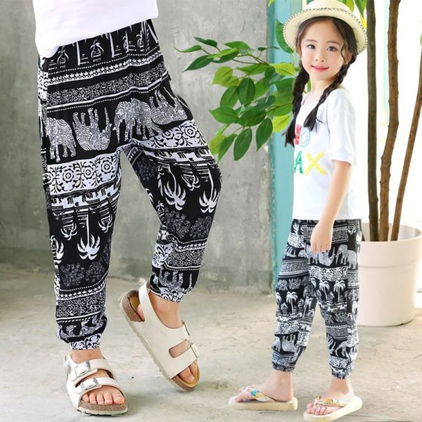 

fashion children's pants 2018 new boys girls beach harem pants children casual anti-mosquito trousers kids clothing 2-7y z, Blue