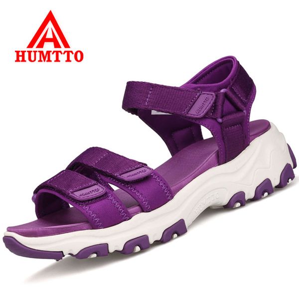 

humtto summer outdoor women hiking sandals buckle beach sandals mountain climbing shoes height increasing women sport