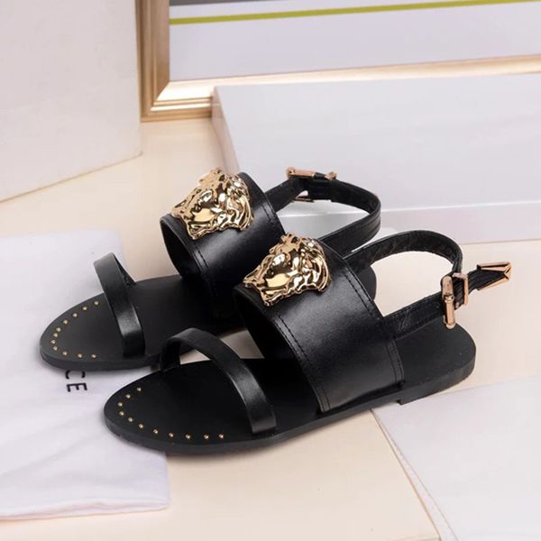 

fashion wild sandals new european station leather comfortable stiletto open toe high heel sandals and slippers, Black